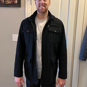 Guess Men’s Military Hooded Peacoat